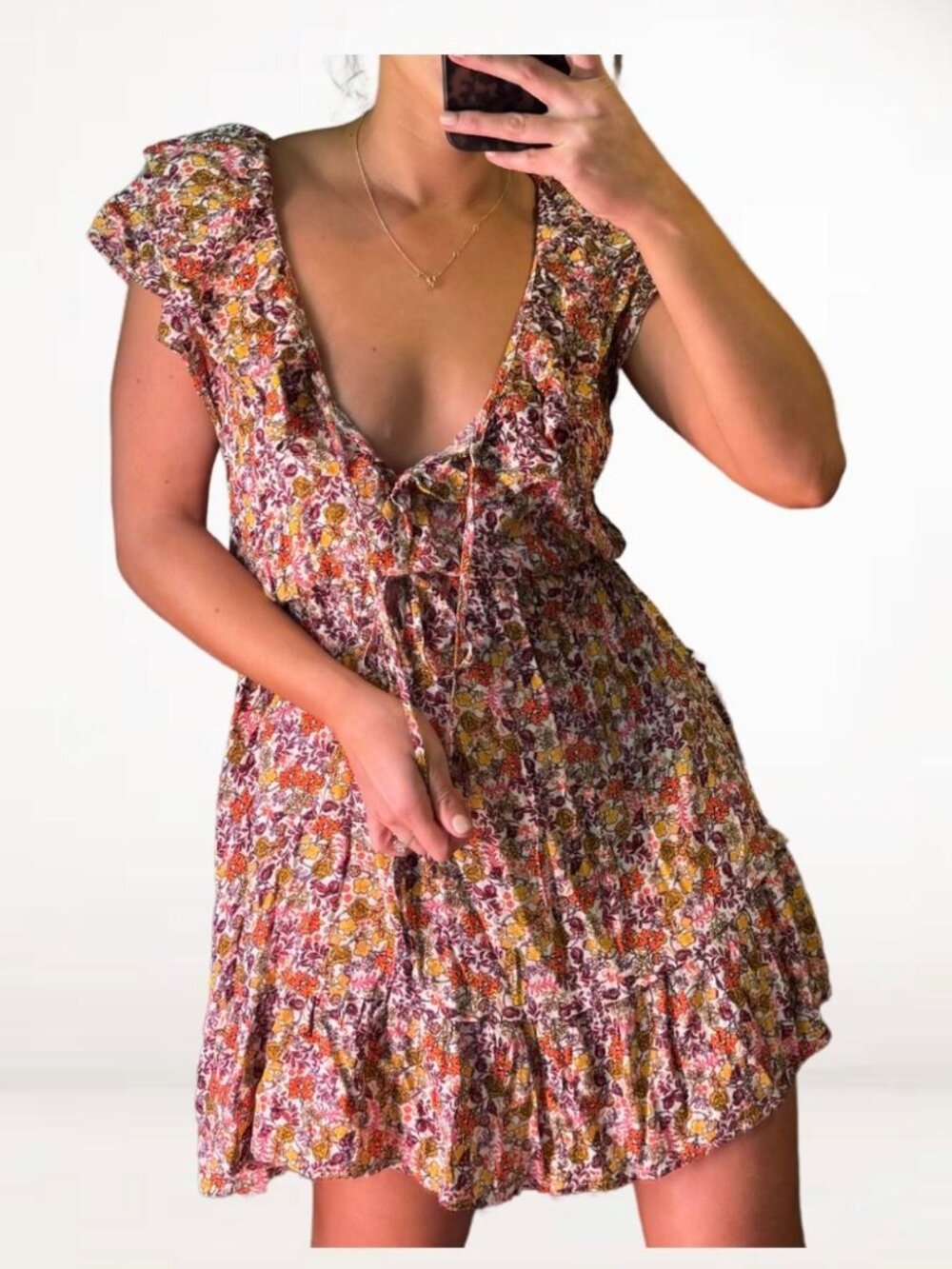 Old Navy Floral Mini Dress - Milk Maiden Vibe